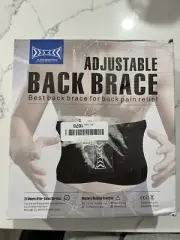 AONOKOY Back Brace Unisex Lower Back Pain Relief Adjustable Support - Size L USA