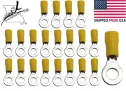 20x 12-10 AWG 1/4" Ring Loop Terminal Wiring Wire Crimp On Insulated End PVC .25