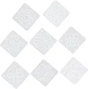 Homoyoyo 8Pcs Flower Line Quilting Stencil Kit Smooth Safe Embroidery Templates for DIY Crafting Sewing Quilting and Patchwork Projects Enhance Your