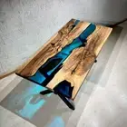 Study, Office Table Epoxy Resin Table Top Walnut Wood Custom Order Resin Art