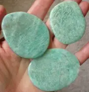 Amazonite - 3 Flat Palmstones sc920d