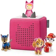 tonies Toniebox Paw Patrol Bundle Incl. 1 Creative and 3 Characters: Chase, Skye, and Marshall, Kids Gifts, Screen-Free Audiobooks and Kids Music Player, Easy to Use, Pink
