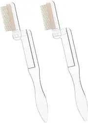 BIUDECO Elegant Eyebrow Combs Set 2pcs Metal Eyebrow and Lash Brush Stylish Makeup Tools Folding Handle Grooming