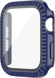 BRRTMTPAOK 10 Pcs/pack, TPU Full Case +Tempered Glass Compatible With Apple Watch Cases 44mm 38mm 40mm 42mm Bumper Compatible With IWatch Series 6 SE 5 4 3 2 1 watch case(Blue,42mm Series 321)