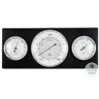 28.5cm Black & Chrome Weather Station With Barometer Thermometer & Hygrometer By