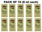 Pack Of 10 Roll On Perfume Ahsan Original Musk Long Lasting Fragrance 8ml Each