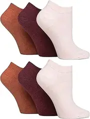 Gentle Grip - 6 Pairs Diabetic Trainer Socks for Women | Non Elastic Soft Top Extra Wide Ankle Socks