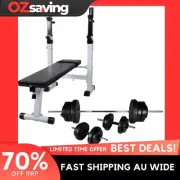 adjustable workout bench weight rack dumbbell set 60.5kg black 5361