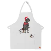Labrador Black Lab Dog Christmas Apron Two Pocket Bib Apron with Adj Neck
