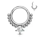 Piercing Ring Held Ear Daith Beads And Star White