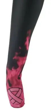 Sports Arm Sleeve Compression Arm Sleeve Anti-Slip Breast Cancer Awareness Flame