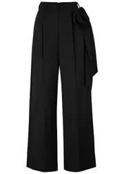 Simone Rocha Floral-appliquéd Wide-leg Woven Trousers - Black - 12 (UK12 / M) 12 (UK12 / M)