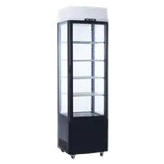 Exquisite Upright Glass Display Refrigerators Black with LED 235 Litre