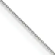 14K White Gold 14 Inch .75mm Cable With Spring Ring Clasp Pendant Chain