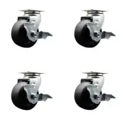 Tool Box Caster Wheel Set – 4 Inch Glass Filled Nylon Swivel Casters – SCC