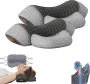 Core Hero 3-in-1 Neck Massage Pillow,Fisiorest 3 in 1 Neck Massager,New and Shoulder Massager with Heat,for Stretcher Massage Relaxer, with Heat (2 PCS Gray)