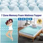 7 Zone Body Support Memory Foam Mattress Topper Cooling Gel Queen Matress 5 8cm