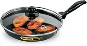 Hawkins Futura Non-Stick Frying Pan with Glass Lid, 26 cm Diameter, Black