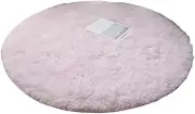 Super Soft Plush Round Rug Mat Fluffy White Carpets、Living Room Home Decor Bedroom Room Decoration Thick Pile Rug(Pink,100x100CM)