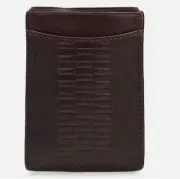 Patricia NASH Monza Magnetic Money Clip Card Case Dark Brown with Box