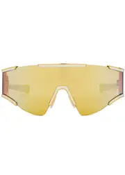 Balmain Fleche Shield Sunglasses, Sunglasses, Yellow Mirrored Lens - Gold One Size