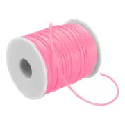 55 Yards 2mm PVC Hollow Pipe Rubber Cord 1mm ID with Plastic Spool, Pink Red