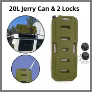 20L Heavy Duty Green Jerry Can Fuel Container & 2 Mounting Holder Lock Heavy Dut