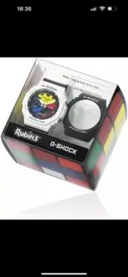 CASIO G Shock Rubik's Cube Collaboration model GAE-2100RC-1A Multicolor dial