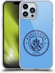 Head Case Designs Officially Licensed Manchester City Man City FC Blue Obsidian Mono Badge Gel Case [Military Grade Protection] Compatible with Apple iPhone 13 Pro Max
