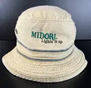 Midori Melon Liqueur “Lights It Up” Tan Bucket Hat, Size L/XL - New