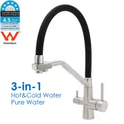 Brushed Nickel Pull Out Spout 3-Way Kitchen Mixer Pure Drinking Water Sink Tap