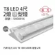 [喜萬年]含稅 旭光 LED T8 18W 6000K 白光 4呎 2燈 雙管 全電壓 山型燈_SI430016