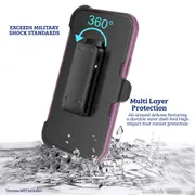 iPhone 13 Mini Compatible Case Cover With Belt Clip And Shockproof Robot Armor Hard Plastic - Purple