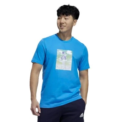 Big & Tall Men's Size XLT Adidas Spaceship Boost Graphic Tee in Blue-NWT