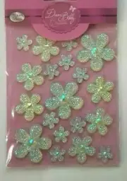 CraftbuddyUS DBG08SW- 19 Self Adhesive WildFlower Gems AB CLEAR Craft DIY