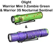 Olight Warrior Mini 3 1750L Zombie Green and Warrior 3S 2300L Nocturnal Sentinel