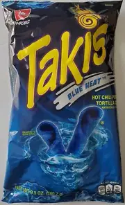 NEW BARCEL TAKIS BLUE HEAT HOT CHILI PEPPER FLAVORED TORTILLA CHIPS 9.9 OZ BAG