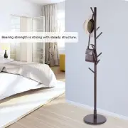 Coat Rack Tree Stand Hat Hanger Clothes Holder Hall Stand Umbrella Wood 8 Hooks