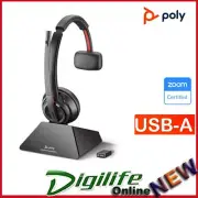Poly Savi 8210 UC MS TEAMS Mono Wireless Bluetooth DECT Headset, USB-A Dongle