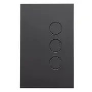 Clipsal Switch 3 Gang LED Push Button 16AX/ 20 Amp Zen Black - Z4063PBL-ZB