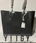 Michael Kors Walsh Black Leather Tote Bag Handbag Purse GB7*2