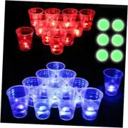 The Dark Beer Pong Set,Beer Pong Party Cup Set, LED Beer Pong Cups and Glow-in