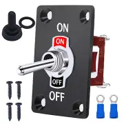 Twidec/Rocker Toggle Switch Metal Panel with On/Off Toggle Switch 12V DC 30A 2 P