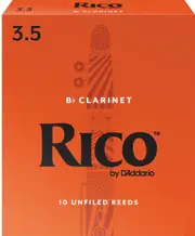 Rico Bb Clarinet Reeds, Strength 3.5, 10-pack