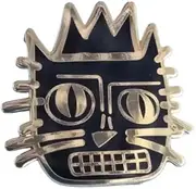 [Pinstant] Neo-expressionism Graffiti Art Artist Painting Black Cat 1.25" Enamel Pin Badge, 1.25 Inches, Enamel, enamel