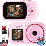 Digital Camera for Kids Teens Girls Boys, Point and Shoot Camera with Dual Sc