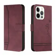 Closure Case with Flip Wallet Stand Function Cover for iPhone 13 Pro - Red