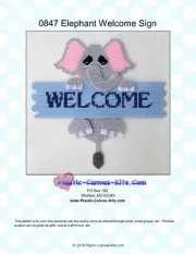 Elephant Welcome Sign- Plastic Canvas Pattern or Kit