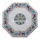 3'x3' Marble Dining Table Top Console Table Precious Inlay Interior Home Decor