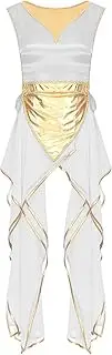 [TiaoBug] Praise Dance Dress Women Liturgical Worship Dancewear Metallic Patchwork Lyrical Dance Costume